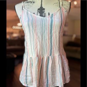 American Eagle striped peplum tank top